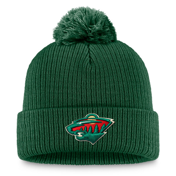 Fanatics Pánská zimní čepice Minnesota Wild NHL A/CAP Beanie Cuff Pom