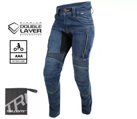 Dámské kalhoty Trilobite Parado doublelayer Aaa slim fit jeans blue level 2 (Prodloužené) - 34 / modrá