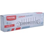 Klíče ploché otevřené oboustranné Crv 8 ks 6-22 mm Extol Premium 6119
