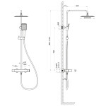 SAPHO - CUBEMIX sprchový sloup s pákovou baterií, chrom CM139