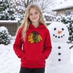 Outerstuff Dětská mikina Chicago Blackhawks NHL Prime Po Flc Hood Home Velikost: Dětské XL (170 – 176)