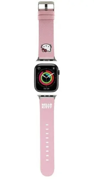 Hello Kitty Silikonový řemínek Kitty Head růžová / Řemínek / pro Apple Watch 38/40/41 mm (HKAWMPGKHK)