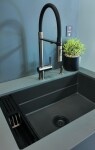 DEANTE - Magnetic antracitově metalická - Granitový dřez, jednokomorový ZRM_T10B