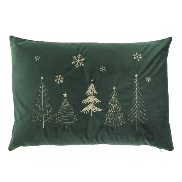 Chic Antique Povlak na polštář Aix Christmas trees 50 × 35 cm, zelená barva, textil