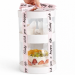 Cake star Plastový kulatý box na cupcakes nebo Bento dort bílý 2 patra (na 6ks)