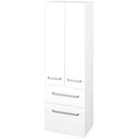 Dřevojas - Vysoká skříň DOS SVD2Z2 50 - N01 Bílá lesk / Úchytka T01 / N01 Bílá lesk 209506A