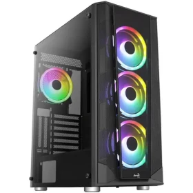 Aerocool Prism FRGB černá / ATX / 2x USB-A 3.0 / 1x USB-A 2.0 / 4x 120mm / bez zdroje / průhledná bočnice (ACCM-PB29043.11)