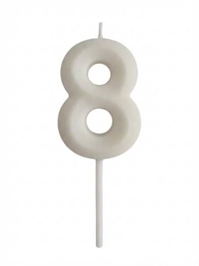 Dortisimo Svíčka s elegantním motivem číslo 8 bílá