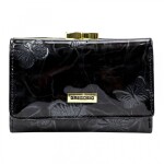 Luxusní dámská kožená peněženka s motýlky Gregorio Sihle, černá