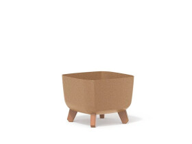 Plastový květináč – Gracia Square ECO Wood 6 l (24 × 24 cm, v. 18 cm), natural