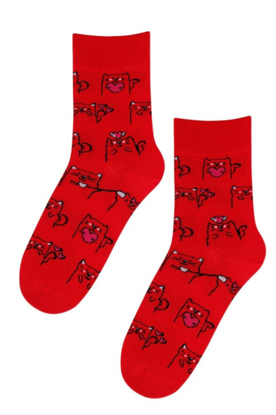 Vzorované pánské ponožky PERFECT MAN-CASUAL červená 39/41