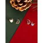 Vánoční stříbrné náušnice Rudolph Blue - stříbro 925/1000, Modrá