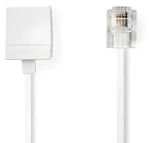 Nedis telefonní prodlužovací kabel bílá / Telefonní prodlužovací kabel / RJ11 - RJ11 / Plochý / 5 m (TCGL90205WT50)