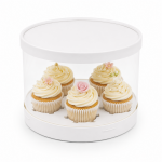 Cake star Plastový kulatý box na cupcakes nebo dort bílý 1 patro (na 5ks)