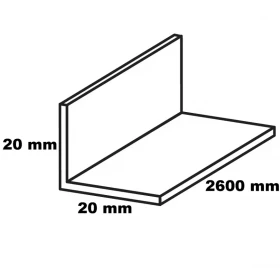 Profil uholníkový PVC šedá 20x20x2600
