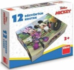 Mickey a Minnie - Dřevěné kostky 12 ks - Dino