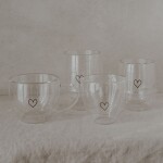 Eulenschnitt Dvoustěnná sklenice na cappuccino Heart 220 ml, čirá barva, sklo