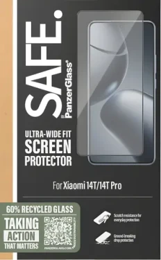 PanzerGlass SAFE UWF pro Xiaomi 14T a 14T Pro černá / Tvrzené sklo / Plně nalepovací / 0,65 mm (SARNUWFG58319)