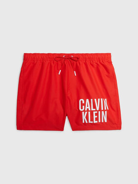 Pánské střední plavecké šortky se stahovací šňůrkou KM0KM00794 XNE červená - Calvin Klein M