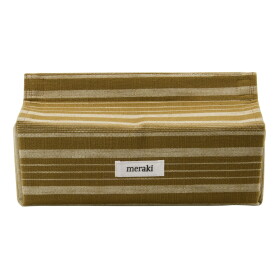 Meraki Bavlněný box na papírové kapesníčky Dark Olive, zelená barva, textil