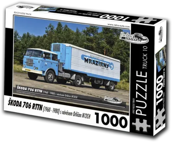 RETRO-AUTA Puzzle TRUCK č.10 Škoda 706 RTTN s návěsem Orličan N12CH