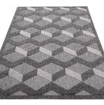 DumDekorace Stylový šedý koberec s 3D efektem CANSAS Šířka: 80 cm | Délka: 150 cm