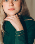 LUNICA Stříbrný perlový náramek GOLD 1007