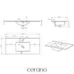 CERANO - Umyvadlo keramické Todo - nábytkové - bílá lesklá - 101x46,5 CER-431599