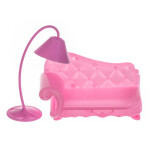 Třípatrový domeček pro panenky s balkonem - panenka + 22 kusů nábytku