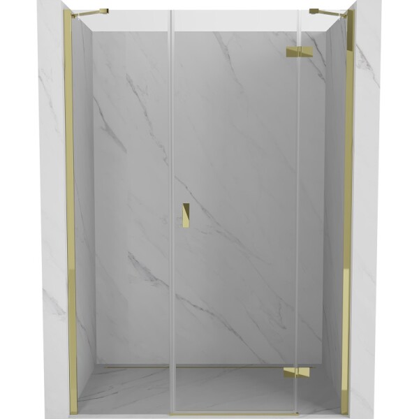 MEXEN/S - Mist-H sprchové dveře křídlové pravé 160, transparent, zlatá 8A5-160-001-50-00-P