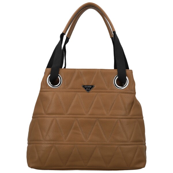 Trendy dámská koženková kabelka do ruky Einari, hnědá