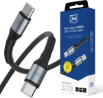 3mk Hyper Cable N-SERIES 0,5 m černá / Datový kabel / USB-C na USB-C / 60W Power Delivery / nylonový oplet