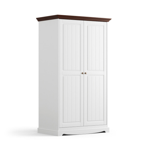 Massivo.cz Šatní skříň Belluno Elegante 2D, dekor bílá-ořech, masiv, borovice