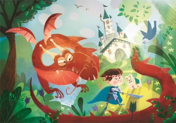 Clementoni PUZZLE Drak a rytíř