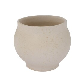 Storefactory Keramický obal na květiny Berghalla Off-White Ø 17 cm, krémová barva, keramika