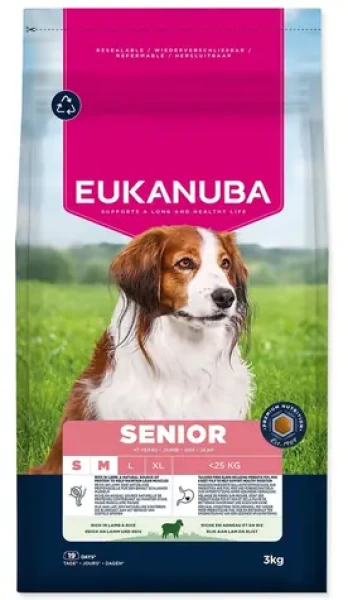 Eukanuba Senior Small and Medium rich in lamb 3kg / Granule pro psy / Pro seniory malých a středních plemen / Jehněčí (1724-348301)