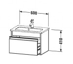 DURAVIT - Ketho Umyvadlová skříňka Compact 41x60x39 cm, 1 zásuvka, lesklá bílá KT642202222