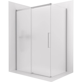 CERANO - Sprchový kout Lantono - levá - 8 mm - Soft-Close - chrom, mléčné sklo - 170x90 - posuvný CER-665419