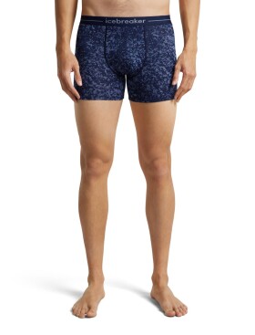 Pánské merino boxerky ICEBREAKER Mens Merino 150 Anatomica Boxers Moss Bloom, Midnight Navy/Aop velikost: XXL
