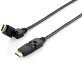Equip HDMI 5m černý / Kabel HDMI / otočný konektor 180° / 4K 60Hz / HDMI 2.0, 18 Gbps, Ethernet (119365)