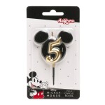 Dortisimo Dekora svíčka Mickey černo-zlatá číslo 5