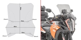 D7706S plexi kouřové Ktm 1290 Super Adventure S (17-20)/1290 Super Adv. R (17-20), vxš380x410 mm