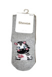 Vzorované netlačící ponožky Steven art.099 35-40 melanžově šedá 35-37