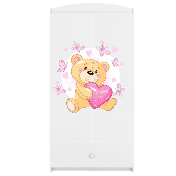 Skříň Babydreams bílá - Medvídek s motýlky