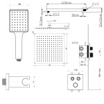 SAPHO - SMART SELECT podomítkový sprchový set s termostatickou baterií, 2 výstupy, vyústění, černá mat RP042B-01