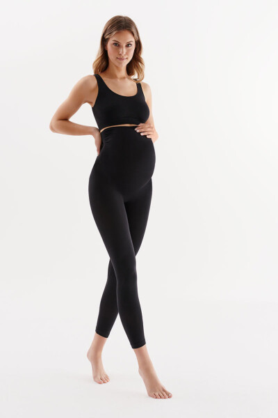 Dámské těhotenské legíny SEAMLESS LEGGINGS MAMA S108 Černá - Gabriella černá S/M