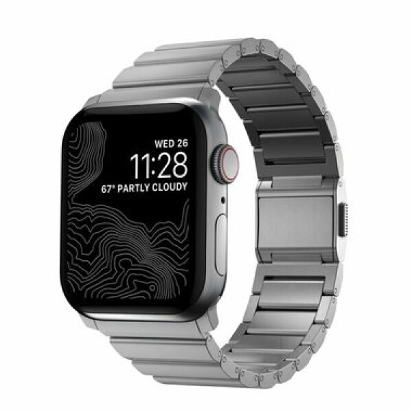 Nomad Titanium Band řemínek pro Apple Watch (45 44 42 mm) stříbrná (NM1A4HSXT0)