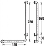JIKA - Universum Madlo do sprchy 75x45 cm, pravé, nerez H3897220030001