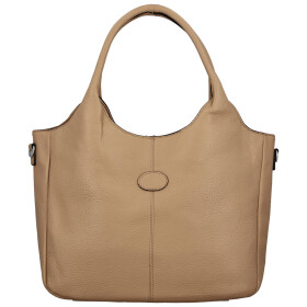 Trendy dámská koženková kabelka na rameno Stifa, béžová