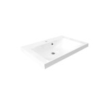 MEREO - Mailo, koupelnová skříňka s umyvadlem z litého mramoru 81 cm, bílá, chrom madlo CN511M
